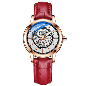 Automatique Steampunk Auto <span class=keywords><strong>Remontage</strong></span> <span class=keywords><strong>Mécanique</strong></span> Dames Squelette <span class=keywords><strong>Montre</strong></span>-Bracelet Bracelet En Cuir Élégant Femmes <span class=keywords><strong>Montre</strong></span> - Product Image 4