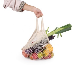 Hot Sale Organic Sustainable Reusable Shopping Long Handle 100% Cotton Mesh <strong>Bag</strong> - Product Image 6