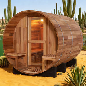 Sauna a Botte in Legno di Cedro per Tutte le Stagioni, con Riscaldatore Elettrico e Tetto Impermeabile, per Uso Esterno in Villa o Giardino - Product Image 4