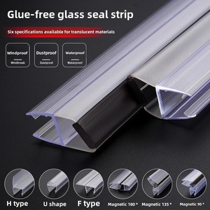 Hiện đại chống va chạm dải cho phòng tắm cửa kính <span class=keywords><strong>PVC</strong></span> Silicone con dấu từ rào cản nước Tempered vít cho phòng tắm - Product Image 3