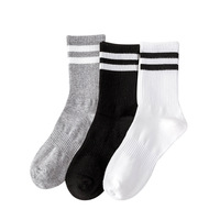 Chaussettes classiques rayées en coton personnalisées, chaussettes mi-mollet décontractées rétro rayées pour hommes et femmes, usage quotidien, multicolores