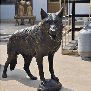 Op maat gemaakte levensgrote bronzen hondenstandbeeld dierenbeeld antiek traditioneel gegoten buitenlandschap decoratie - Product Image 2