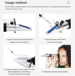 Detecção dupla <span class=keywords><strong>Handheld</strong></span> da doçura do fruto do suco do Refractometer 0-32% do açúcar do álcool do ATC da escala para o mel e o açúcar - Product Image 4