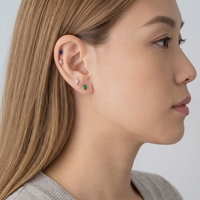 Hengsen Jewelry ASTM F136 Titanium Zircon Cartilage Piercing Tragus Helix Daith Lobe Flat Back Earrings Internal Thread Labret