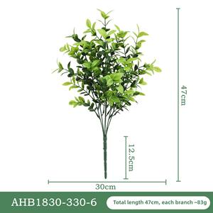 Bouquet d'herbe artificielle en plastique imitation eucalyptus, fausse fleur, décoration d'intérieur, matériau mural végétal lumineux - Product Image 3