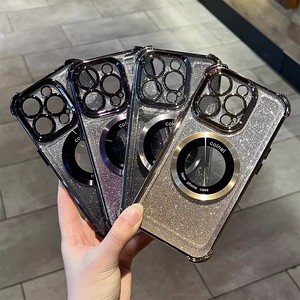 Luxury Plating <strong>Flash</strong> Glitter Transparent Phone <strong>Case</strong> for iPhone 15 14 13 Pro Max <strong>Plus</strong> Anti-Shock Anti-Fall Lens Protect Cover - Product Image 3