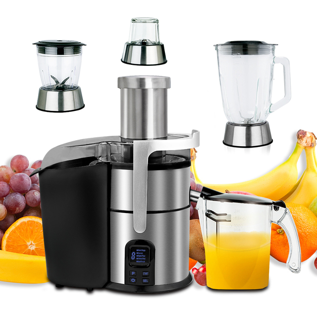 Electric Stainless Steel Juicer Blender Kitchen Appliance for Making Fruit Smoothies and Vegetable Chopper Outdoor Use