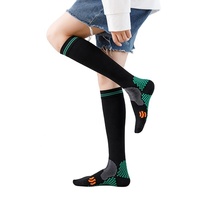 Chaussettes de compression sportives unisexe à manchette pour course, allaitement et marathon, 20-30 mmHg, en coton de bambou, avec logo sur le dessous – Grande Vente Automne