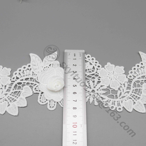 定制设计8厘米水溶刺绣蕾丝面料白色 - Product Image 3