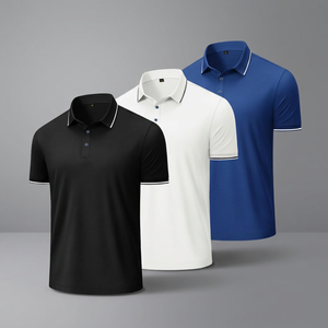 Camiseta de Golf de Manga Corta para Hombre, Talla Grande, 200 Gramos, Tejido Transpirable, con Bordado Personalizado - Product Image 3
