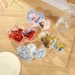 Marco de Fotos de Plástico con Forma de Corazón y Purpurina Flotante Líquida para Decoración de Bodas, en Oferta - Product Image 2