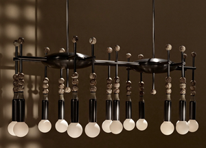 Nouveau Design Art Décor Agate Naturelle Pierres Semi-précieuses Jade Perles Appareil En Laiton Massif En Cuir Véritable Pendentif Lampe Lustre - Product Image 3