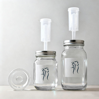 Vente en gros de bocal en verre Mason à large ouverture, kit de fermentation en métal sans BPA, couvercle de sas