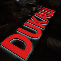 Letras Acrílicas Retroiluminadas Personalizadas, Letrero de Pared con Logotipo 3D para Decoración de Tiendas