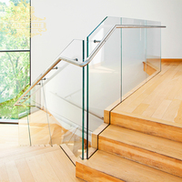 Conception contemporaine cadre en aluminium rampes en acier inoxydable balustrade en verre pour escaliers