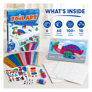 Kit d'art en feuille DIY pour enfants, autocollants en mousse pailletée, animaux de la jungle, activité créative, cadeau d'anniversaire pour enfants - Product Image 3