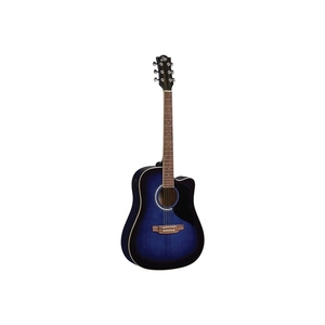 Guitares acoustiques EKO GUITARS - CW Eq Blue Sunburst, table en épicéa, dos et flancs en okoumé, manche en roupana, touche en roupana. - Product Image 1