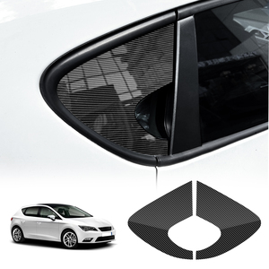 <span class=keywords><strong>Autocollant</strong></span> de fenêtre triangulaire noir brillant à motif en fibre de carbone, pour <span class=keywords><strong>Seat</strong></span> <span class=keywords><strong>Leon</strong></span> MK2 1P Altea 2005 2006 2007 2008 2009 2010 2011 2012 - Product Image 1