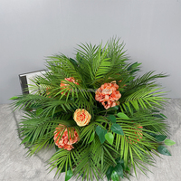 Centres de table tropicaux en feuilles de palmier vertes et fleurs pour arrangements de scène de mariage, style Luau Hawaïen Jungle, 70cm, 80cm, 100cm