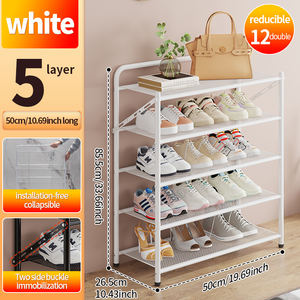 卸売5層金属グリッド折りたたみ式靴ラックスタンド耐圧折りたたみ靴オーガナイザー侵入用クローゼット用 - Product Image 5