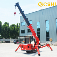 Grue araignée de construction de 3 tonnes, mini-grue sur chenilles hydraulique durable avec flèche de déplacement pour les tâches de levage complexes