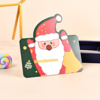 Cartes de vœux de Noël mignonnes en gros, pliables, en forme de dessin animé (Père Noël, Bonhomme de neige, Renne, Arbre), pour les fêtes
