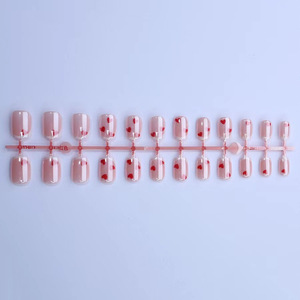 <span class=keywords><strong>Ennio</strong></span> 24 Piezas Uñas Postizas Cuadradas Medianas de ABS Cromado, Rosa Premium con Corazón Blanco, Gel Francés con Recubrimiento UV de Larga Duración - Product Image 4