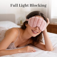 Masque de sommeil en peluche douce bloquant la lumière, masque pour les yeux avec sangle réglable pour les voyages et la détente nocturne