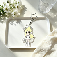 Porte-clés en plastique tendance UV avec pendentif fille anime mignonne, idéal pour les étudiantes et les amies, ornements de sac à dos, vente en gros