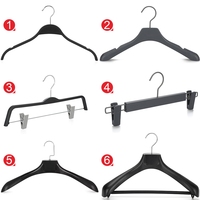 Cintres multi-styles robustes en plastique noir et métal avec logo personnalisé pour manteaux, vestes, jupes, magasins de vêtements, boutiques et armoires