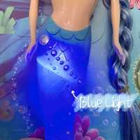 Vente en gros de poupées sirènes en PVC de 11 pouces, rouge et bleu, princesse lumineuse, jouet de mode, cadeau pour filles