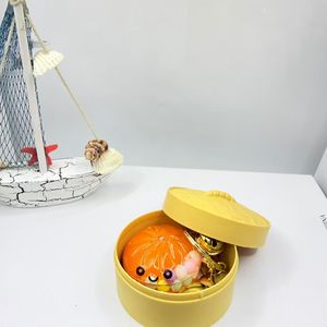 Llavero de Plástico con Purpurina de BT, Caja Sorpresa Divertida de Acrílico con Expresiones Simuladas de Bollo al Vapor, No se Puede Apretar, Decoración - Product Image 2
