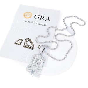 925 joyería de plata Hip Hop joyería Jesús colgante collar cadena mossanite colgante - Product Image 4