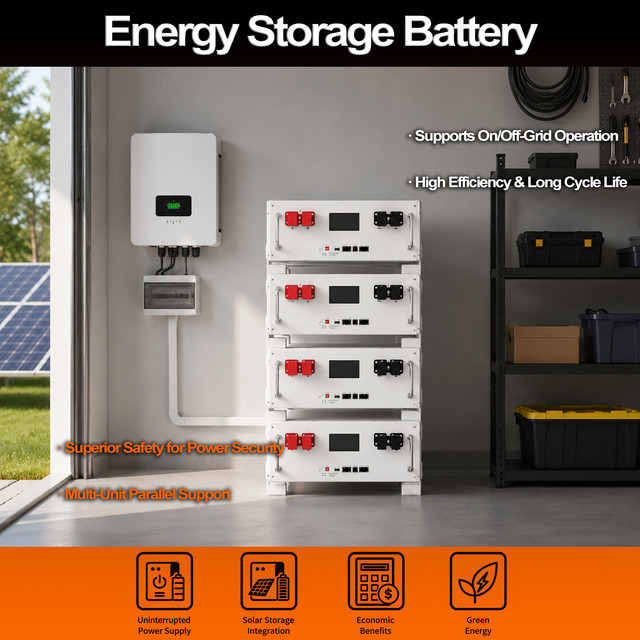 Hot Sale Modular LiFePO4 Battery System with CAN Communication for Hybrid Grid Home Solar Storage and UPS Backup Power Supply