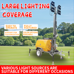 Torre de Iluminación Solar Móvil de Alto Rendimiento con Mástil Telescópico de 9 Metros, Elevación Eléctrica, 4 Luces LED de 100W, en Venta y Alquiler - Product Image 2