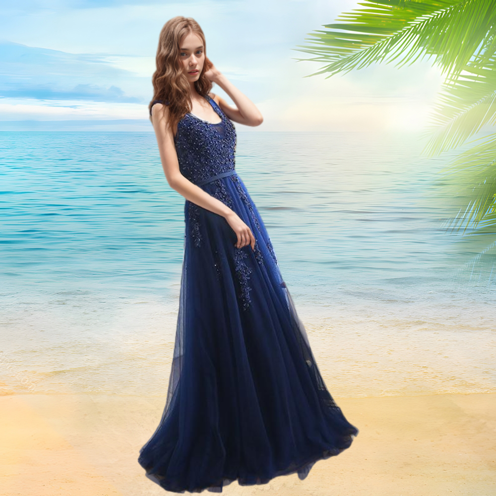D0302RZ43 2023 New Design Prom Evening Party Elegant Embroidery Gauze  Sleeveless Maxi Prom Dress Women| Alibaba.com
