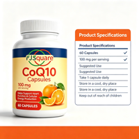 Exportation transfrontalière, capsules de supplément CoQ10 100 mg, flacon de 60 pièces, capsules orales de coenzyme Q10 pur, vente directe