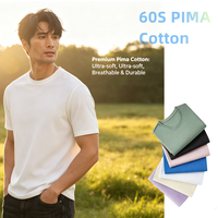 T-shirt homme 210 g/m² à manches courtes, coupe ample, en coton Pima Sipuma 60S, col rond, été, haute qualité, grandes tailles