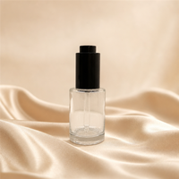 Flacon compte-gouttes en verre transparent personnalisé avec logo, 15 ml, 30 ml, 50 ml, 100 ml, emballage de luxe pour sérum cosmétique avec bouchon