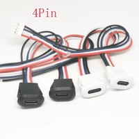 Connecteur USB-C étanche 4 broches, base femelle à compression directe, interface de charge avec fil à souder