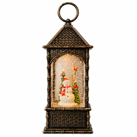 Lanterne LED à eau de Noël avec scène de bonhomme de neige en cristal scintillant pour la décoration de la maison et les cadeaux