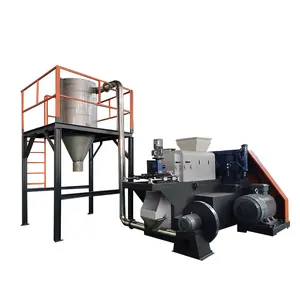 Less than 5% water waste plastic PP PE film bags squeezing compact drying granulator machine with capacity 300-800 kg per hour