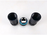 Connecteur d'extension Ethernet double droit extérieur étanche IP68 Huayuantong RJ45 pour câble réseau