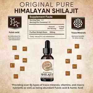 Resina de Shilajit orgánica natural de potencia con 85 + minerales traza y ácido fúlvico resina de Shilajit orgánica aceite de gotas líquidas - Product Image 2