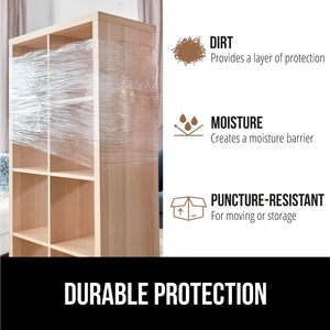 Clear Industrial <b>Stretch</b> <b>Wrap</b> Film with Handle, Multipack for Moving Supplies, Heavy Duty Plastic Packing <b>Wrap</b> for Shipping - Product Image 5