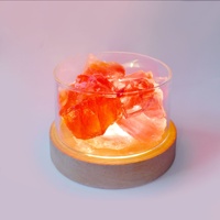 Lampe en pierre d'aromathérapie en cristal naturel avec base USB Diffuseur de pierre de quartz d'huile essentielle Parfum de pierre de cristal