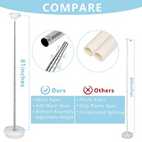 Ensemble de support de ballons rétractable en acier inoxydable de 2 mètres, accessoires de décoration pour fêtes d'anniversaire et de Noël, colonne de ballons télescopique
