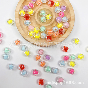 Pumpkin Colored Inner <b>Beads</b> 10mm Round <b>Plastic</b> Resin Scattered <b>Beads</b> For DIY Jewelry Making Bracelets Necklaces - Product Image 5