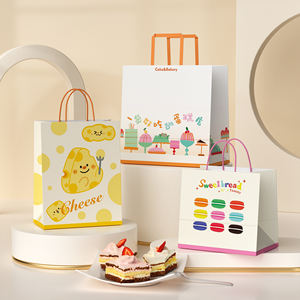 Sac en papier kraft écologique personnalisé avec poignées torsadées, durable, pour restaurant, nourriture et boulangerie, sacs à pain, style classique - Product Image 2