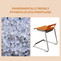 Chaise empilable multifonctionnelle, pieds en acier renforcé et siège en PP moulé, gain de place pour les événements et les ateliers